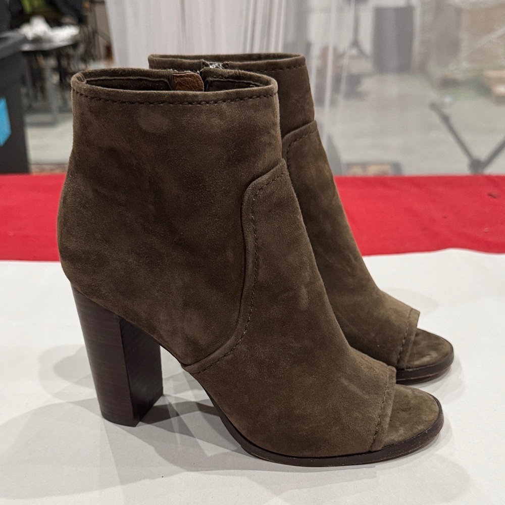 Frye Brown Suede Heeled Boots